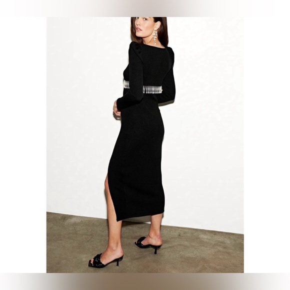 Saylor Alina Fringe Knit Midi-Dress - Picture 4 of 10